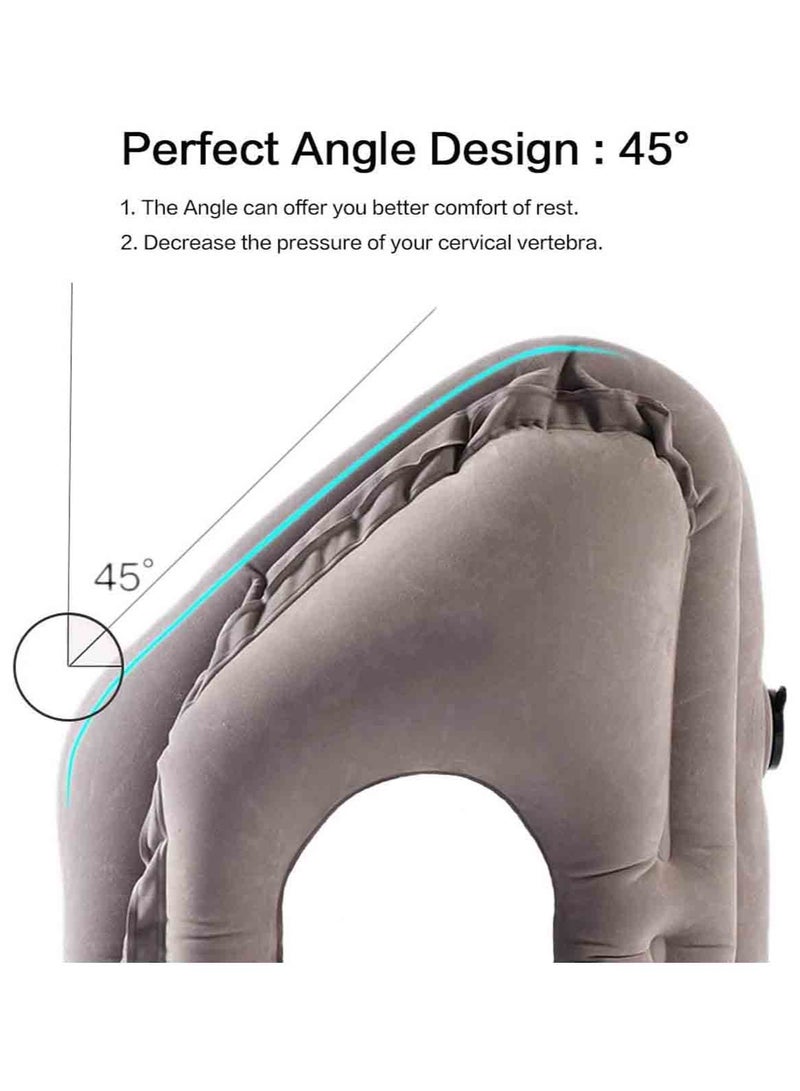 MarlaMall Inflatable Travel Pillow for Airplane, inflatable Neck Air Pillow for Sleeping to Avoid Neck and Shoulder Pain, Comfortably Support Head, Neck and Lumbar, Used for Airplane, Car, Bus and Office (Grey) - Image 3